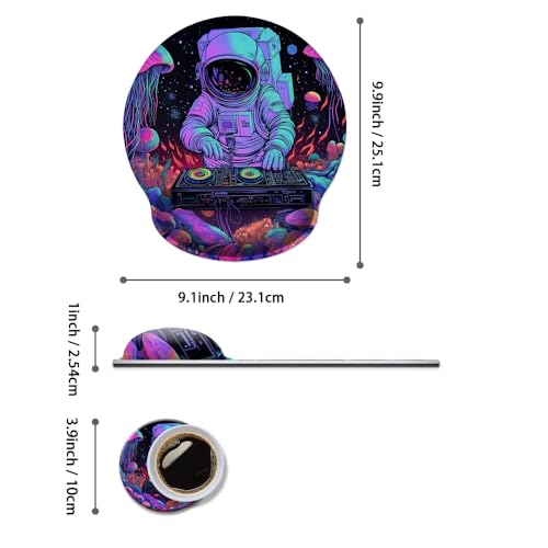 Mouse Pad with Wrist Support, Ergonomic Mouse Pad with Memory Foam Wrist Rest Cushion, Non-Slip Rubber Base Gaming Mice Pad for Home Office Computer Laptop,Cyberpunk Space - color: Cyberpunk Space