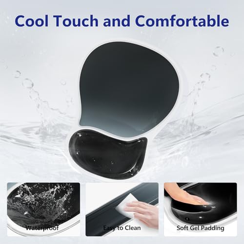AKIT Ergonomic Mouse Pad and Keyboard Wrist Rest, Gel Wrist Rest for Computer Keyboard, Non-Slip Base, Pain Relief, Mousepad Set for Gaming, Home and Office, Gradient Black - color: Gradient Black
