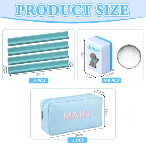 Soulchen Mini American Mahjong Tile Set Include 160 0.8 Inch Mahjong Tiles 2 Dice 4 Wooden Rulers 1 Accessory Bag 4 Beginner Rule Cards(Animal) - style: Animal