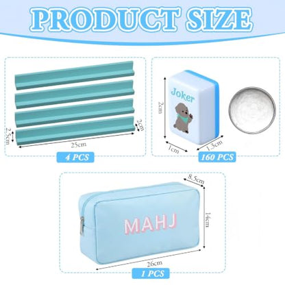 Soulchen Mini American Mahjong Tile Set Include 160 0.8 Inch Mahjong Tiles 2 Dice 4 Wooden Rulers 1 Accessory Bag 4 Beginner Rule Cards(Animal) - style: Animal