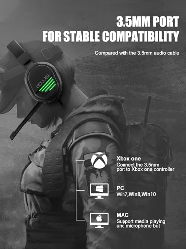 Gaming Headsets with Mic for PC/PS5/PS4 Switch/Laptop/Mobile Phone,Over Ear Headphones with Noise Canceling Mic,Wired Headphones for Xbox One Series X/S(Adapter not Included) LED-CLS500-Black