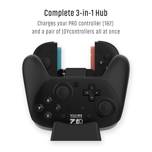 3-in-1 Charger Dock for Nintendo Switch 2 Controller | Charing for NS 2 Pro Controller 2&1 and JOYController 2, Charging Stand, LED Indicator
