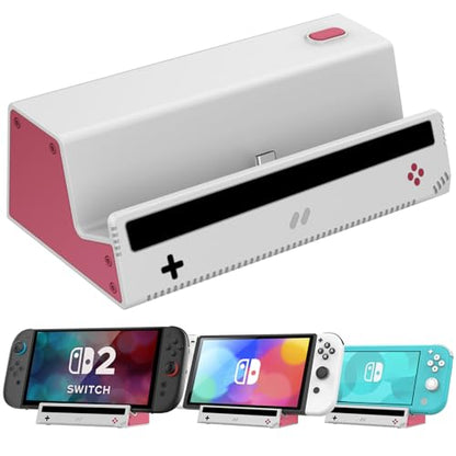 HEIYING Switch Charger Dock for Nintendo Switch 2 / OLED/Lite,Charging Dock Station with Standard USB-C Port for Easy Console Charging - color: Grey