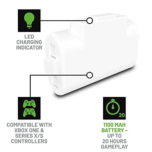 4Gamers SX-C6 X Single Play & Charge Battery Pack Compatible with Xbox Series S and Xbox Series X Consoles - White
