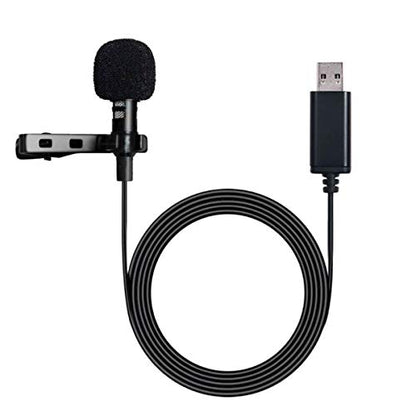 USB Microphone Lavalier Lapel Clip on Mic with 6.56ft Cable for Laptop, Computer, PC, Streaming Conferencing,Interviews, Online Singing, Skype, MSN, Audio Video Recording