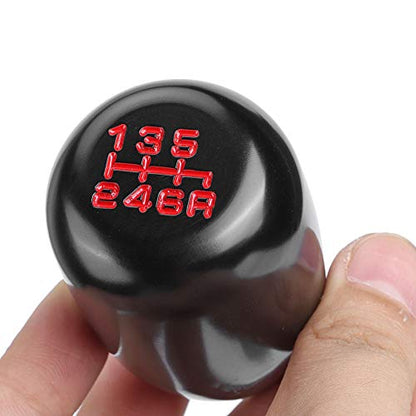 Dweekiy Gear Shift Knob,Car Universal Modification Manual Knob Gear Shift Head Shifter 6 Speed(Black) - color: Black