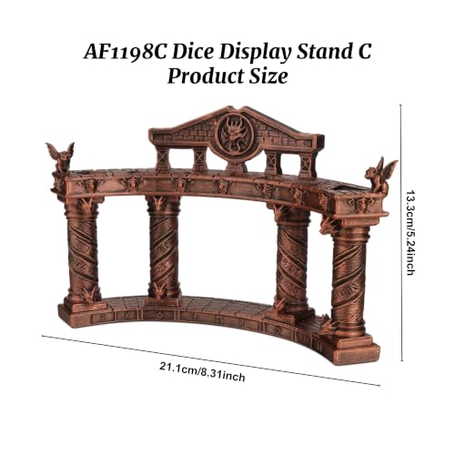 Winged Guardian Dice Holder for a Polyhedral Set, Fantasy RPG Display | Hand-Painted Antique Red Copper; Dragon-Themed Dice Storage Display for TTRPG Collections and Gamer Gifts - AF1198C - color: Dice Display Stand C