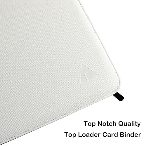 Top loader Binder, Holds 504 Top loaders, 9-Pocket Top Loader Binders with Sleeves for TCG & Sports Cards in 3'' x 4'' Top loaders -White - color: White