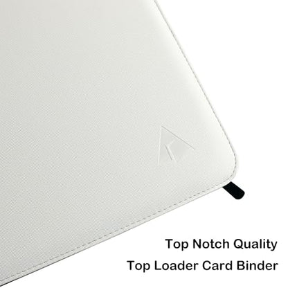 Top loader Binder, Holds 504 Top loaders, 9-Pocket Top Loader Binders with Sleeves for TCG & Sports Cards in 3'' x 4'' Top loaders -White - color: White