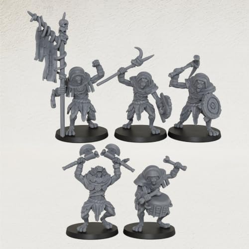 Tabletop Unpainted Miniatures RPG Gift 25mm Scale Werewolf Set AS1032 | 1:64 scale tabletop unpainted miniatures pack; highly detailed fantasy Rpg Figure set for custom hobby painting.