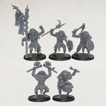 Tabletop Unpainted Miniatures RPG Gift 25mm Scale Werewolf Set AS1032 | 1:64 scale tabletop unpainted miniatures pack; highly detailed fantasy Rpg Figure set for custom hobby painting.