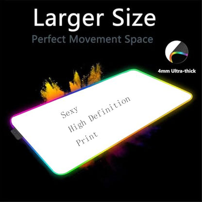 RGB Mouse Pad Sexy Anime Gaming LED Mouse Pad XXL Gamers Colorful USB Laptop Keyboard Pad Gaming Desk Sexy Butt Breasts Chest (39.37x19.68 inche) - size: 39.4" x 39.4"