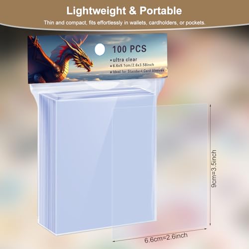 600 Counts Soft Clear Perfect Fit Card Sleeves for Trading Cards, Exact Fit Protector for TCG, Sports (Basketball, Baseball, Football) and Collectible Cards,Plastic Penny Sleeves(600)
