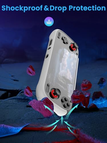 Oshmirian for AYN Odin 3 6inch TPU Grip Case – Shockproof Non-Slip Full Protective Cover with Kickstand, Anti-Scratch Drop Protection Gaming Console Case (White - color: White