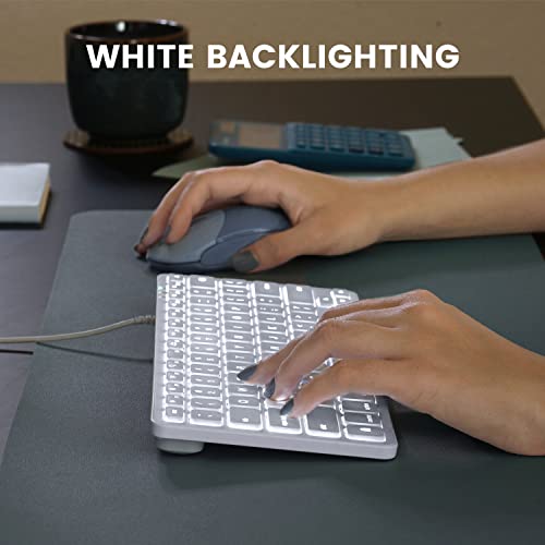 Perixx PERIBOARD-332MW Wired Backlit Scissor Keyboard - Compatible with Mac OS X and iOS Device - Mini 11.22x4.57x0.83 Inches - Scissor Keys with Big Font - White Backlit - style: Wired Backlit mac
