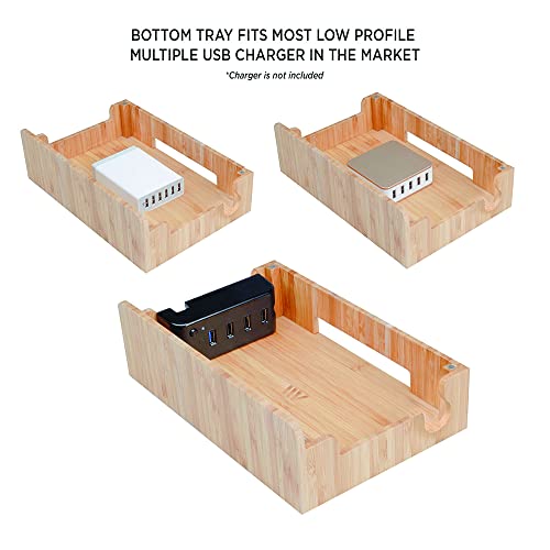 MobileVision Bamboo Charging Station & Multi Device Organizer Slim Version for Smartphones, Tablets, and Laptops - color: Slim Stand Only