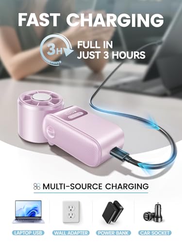 Portable Mini Handheld Fan, Small Hand Fan with Ice Cooler, 100 Speeds, 11Hrs Cooling Time, 20000 RPM Turbo Hand Held Fan for Travel, Outdoor, Beach & Makeup Purple - color: Purple