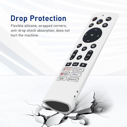 Silicone Remote Case for Hisense U8 TV Remote, ERF3A90,U7G U9G Series 4K ULED Remote Skin, Glow Green - color: WHITE