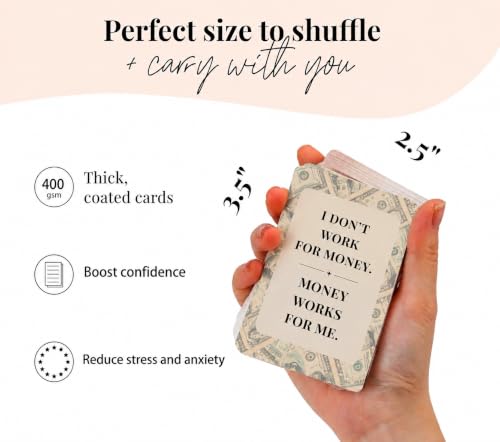 Isaac Liev Money Affirmations Cards - Motivational Daily Affirmation for Men Women, Manifestation Abundance Wealth Mindset Manifesting Card -Cool Gifts for Him & Her, Best Friend, Coworkers, Office & Birthday - style: Money Affirmation