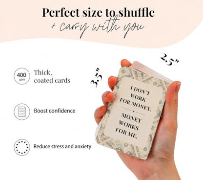 Isaac Liev Money Affirmations Cards - Motivational Daily Affirmation for Men Women, Manifestation Abundance Wealth Mindset Manifesting Card -Cool Gifts for Him & Her, Best Friend, Coworkers, Office & Birthday - style: Money Affirmation