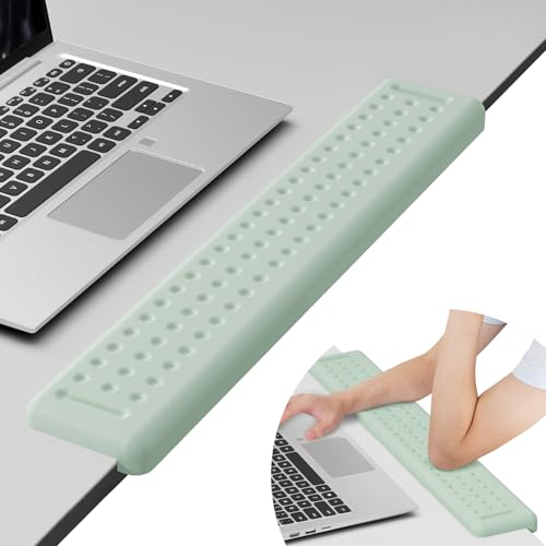 Leolee L-Shaped Desk Long Wrist Rest Elbow 60CM, Pale Green Arm Rest Desk | Memory Foam, Non-Slip Base, Ergonomic Desk Edge Cushion, Wrist Support for Computer Keyboard, Typing, Office, Home - color: New-green-60cm-1p