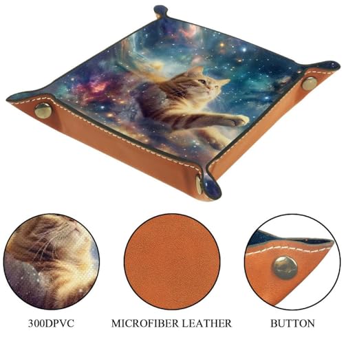 Nebula Cat Dice Tray Dice Rolling Tray Folding Dice Holder for Dice Games, Like RPG, DND and Other Table Games - color: Multi 4