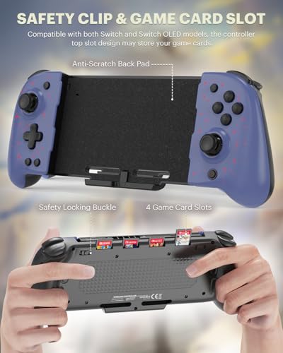 Wodbymat Controller for Nintendo Switch/OLED, Hall Effect One-Piece Joypad - Turbo, Dual Vibration & Customizable 7 LED Colors Lights & Pro Controller Replacement in Handheld Mode