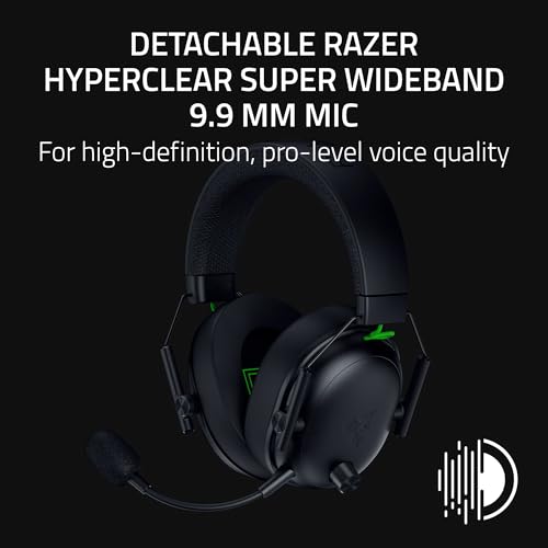 Razer BlackShark V3 Wireless Xbox Gaming Headset, 50mm Drivers, Black | Super Wideband Mic, 2.4 GHz, Bluetooth, USB, Works with PC, Mac, PS5, Nintendo Switch, Smartphone, 70 Hr Battery - color: Black, style: Xbox
