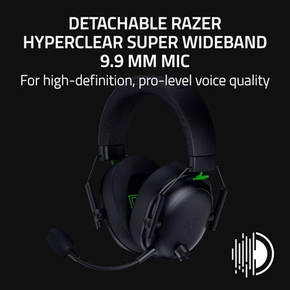 Razer BlackShark V3 Wireless Xbox Gaming Headset, 50mm Drivers, Black | Super Wideband Mic, 2.4 GHz, Bluetooth, USB, Works with PC, Mac, PS5, Nintendo Switch, Smartphone, 70 Hr Battery - color: Black, style: Xbox
