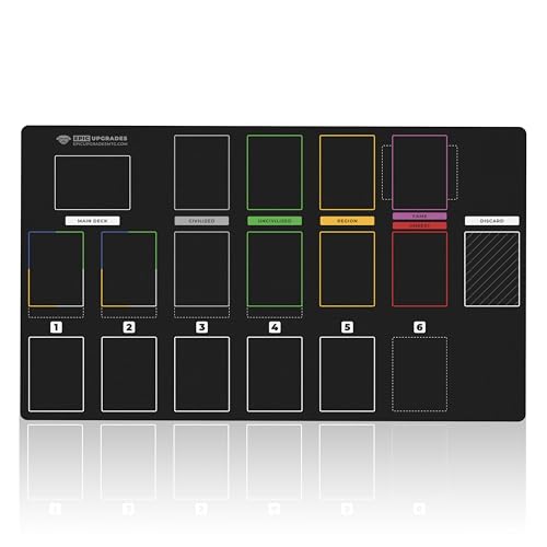 Solo Zone Game Mat | 24"x14" Imperium Bot Compatible Organizer Playmat Tabletop Deck Building Strategy Card Game Gift Accessories (Non-Stitched Edges) - style: Non-Stitched Edges