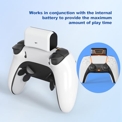 Rechargeable Battery Pack Compatible with PS5 Dualsense/Edge Controller,Wireless Charger for PS5 Controller,Play While Charging, 2000mAh with LED Indicator