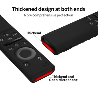 Hi Color Remote Cover for Samsung BN59-01388 BN59-01393 Silicone Remote Case Protective Sleeve (Black) - color: black