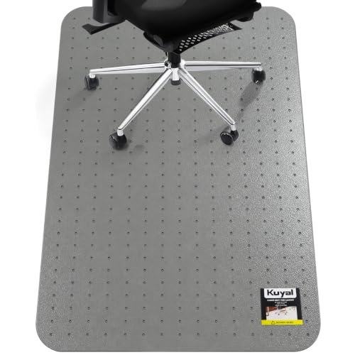 Kuyal Office Chair Mat for Carpet, Gray Heavy Duty Computer Chair Mat | 32''x48'', Under Desk Protector Carpeted Floors Mat, Easy Chair Movement,Ship Flat, Gray - color: Grey, size: 32" X 48"