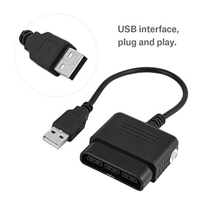 PS2 to PS3 Adapter, 20cm USB Cable PS2 to PS3 Video Game Controller Adapter Converter for PS3 Compatible with PS3 Console and PC