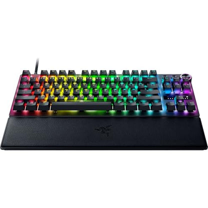 Razer Huntsman V3 Pro TKL 8KHz Esports Gaming Keyboard: Analog Optical Switches Gen 2-8000 Hz Polling Snap Tap - Rapid Trigger - Adjustable Actuation - Media Controls - PBT Keycaps - Black - color: Black, size: TKL, style: 8000 Hz Polling
