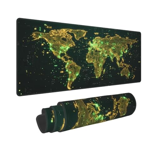 Extended Gaming Mouse Pad, Large Mouse Mat, XL Desk Pad for Keyboard and Mouse, Non-Slip Rubber Base & Stitched Edges for Gamer Office 31.5x11.8 in - color: 2