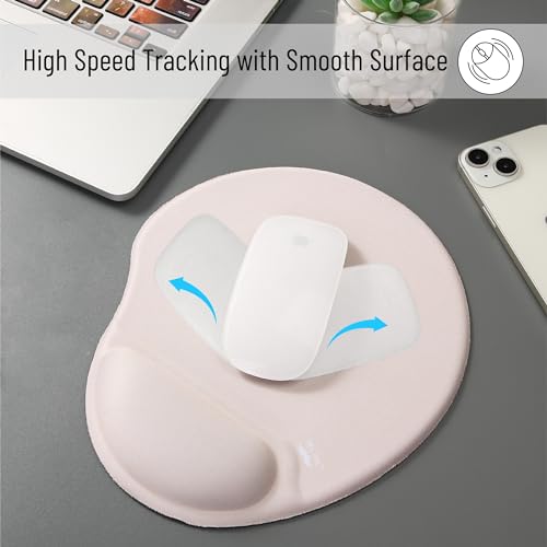 Mr. Pen- Ergonomic Mouse Pad with Wrist Rest | Breathable Fabric with Memory Foam Cushion, Non-Slip Rubber Base, Gel Mouse Pad with Wrist Support - color: Beige