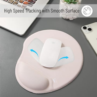 Mr. Pen- Ergonomic Mouse Pad with Wrist Rest | Breathable Fabric with Memory Foam Cushion, Non-Slip Rubber Base, Gel Mouse Pad with Wrist Support - color: Beige