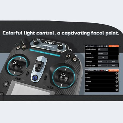 GoolRC Flysky FS-ST16 2.4GHz 16CH Radio Transmitter with FS-SR8 Receiver, 3.5 Inch IPS Screen Dual Antenna Remote Controller with Receiver for RC Car Boat Airplane (Left Hand Throttle)