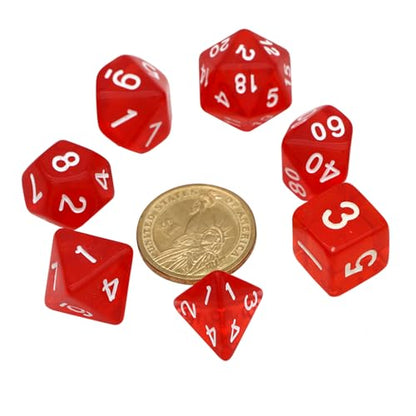 DND Dice Set -7 Polyhedral Dices Suitable for Dungeons&Dragons RPG, MTG Role Playing Table Games - Premium Quality, Durable, and Precision Balanced (Transparent Orange) - color: Transparent Orange