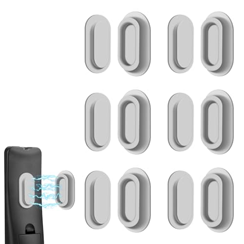 6 Pack Magnetic Remote Control Holder – Upgraded Silicone Magnetic Wall Mount for TV, Fan & Air Conditioner Remotes – Self-Adhesive, No-Drill Remote Control Holder Wall Mount - color: Grey