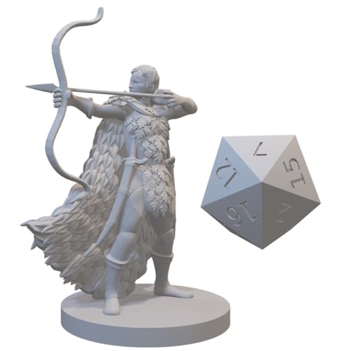 Ranger Miniatures for DND Pathfinder RPG Unpainted Resin 28mm-32mm 3D Printed (Human Female Ranger 2) - style: Human Female Ranger 2