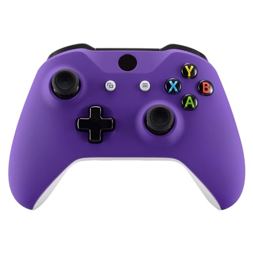 eXtremeRate Purple Soft Touch Front Housing Shell Case for Xbox One S/X Controller, Comfortable Replacement Kit Faceplate Cover for Xbox One Wireless Controller Model 1708 - color: Purple