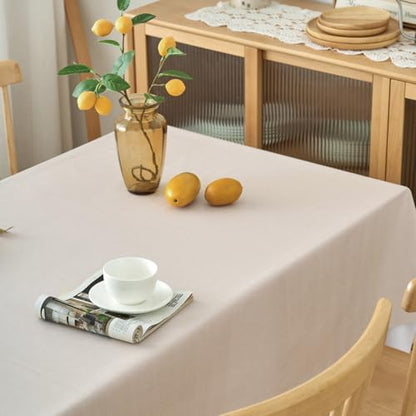 NLMUVW Vinyl Tablecloth Square 100% Waterproof Oil Proof Spill Proof PVC Table Cloth Wipe Clean Table Cover for Kitchen Dining Picnic, Light Brown, 48 x 48 inch - color: Light Brown, size: 48" x 48" (Square)
