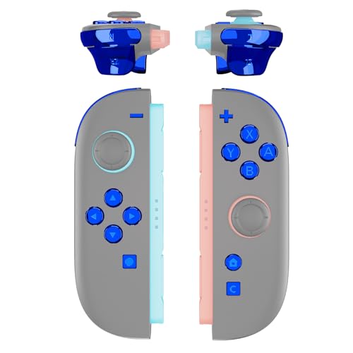 eXtremeRate DIY Replacement Full Set Buttons for Joycon 2, Custom ABXY Direction Keys Dpad + - C Home Capture Release L R ZR ZL Trigger Buttons for Nintendo Switch 2 Controller - Chrome Blue - color: Chrome Blue