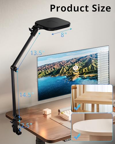UBeesize 8" Streaming Ring Light with Adjustable Arm and Desk Clamp, 1 Pack | 8" Ring Light, Adjustable Arm, Desk Clamp, USB Powered, Dimmable Light, For Streaming, Video Calls & Home Office