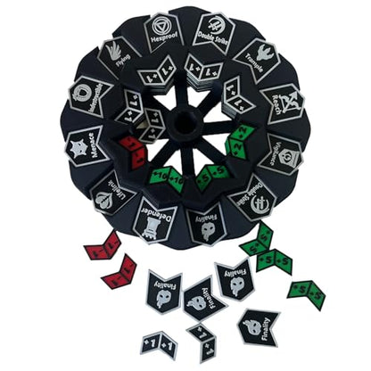 MTG Abilities Keywords Counter Wheel, Black Token Tracker 7.5 inch Diameter,123-Piece Keyword and Life Counter Bulk Tokens MTG, TCG, Cards Gaming Accessories - color: Black