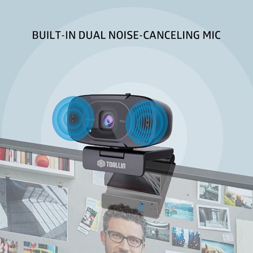 TOALLIN 1080P FHD Auto-Focus Webcam with Dual Microphones, Computer Web Camera, 90° Wide Angle, Privacy Shutter, USB Webcam for Video Calls - style: 1080P Auto Focus Webcam
