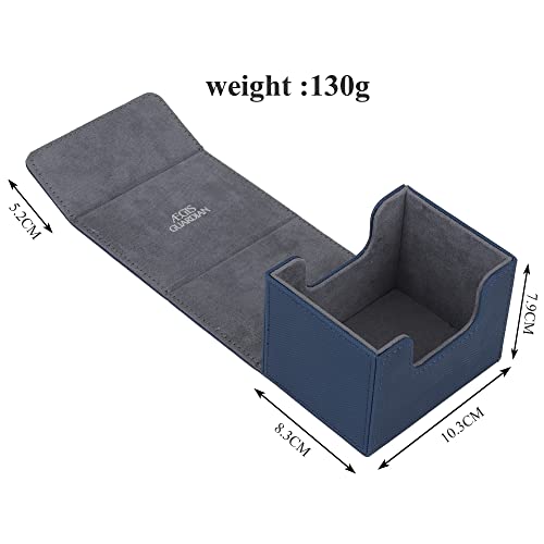 AEGIS GUARDIAN Card Deck Box for MTG, Commander Deck Box Hold 120+ Sleeved Cards, Leather Strong Magnet Card Deck Case Holder for Magic Cards TCG CCG, Blue - color: 3-1