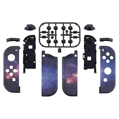 eXtremeRate DIY Replacement Shell Buttons for Nintendo Switch & Switch OLED, Nebula Galaxy Soft Touch Custom Housing with Full Set Button for Joycon Handheld Controller - Console Shell NOT Included - color: Nebula Galaxy